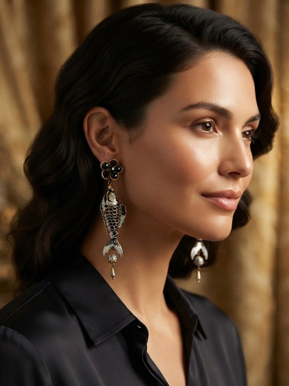 Runway VINTAGE handmade long vintage earrings